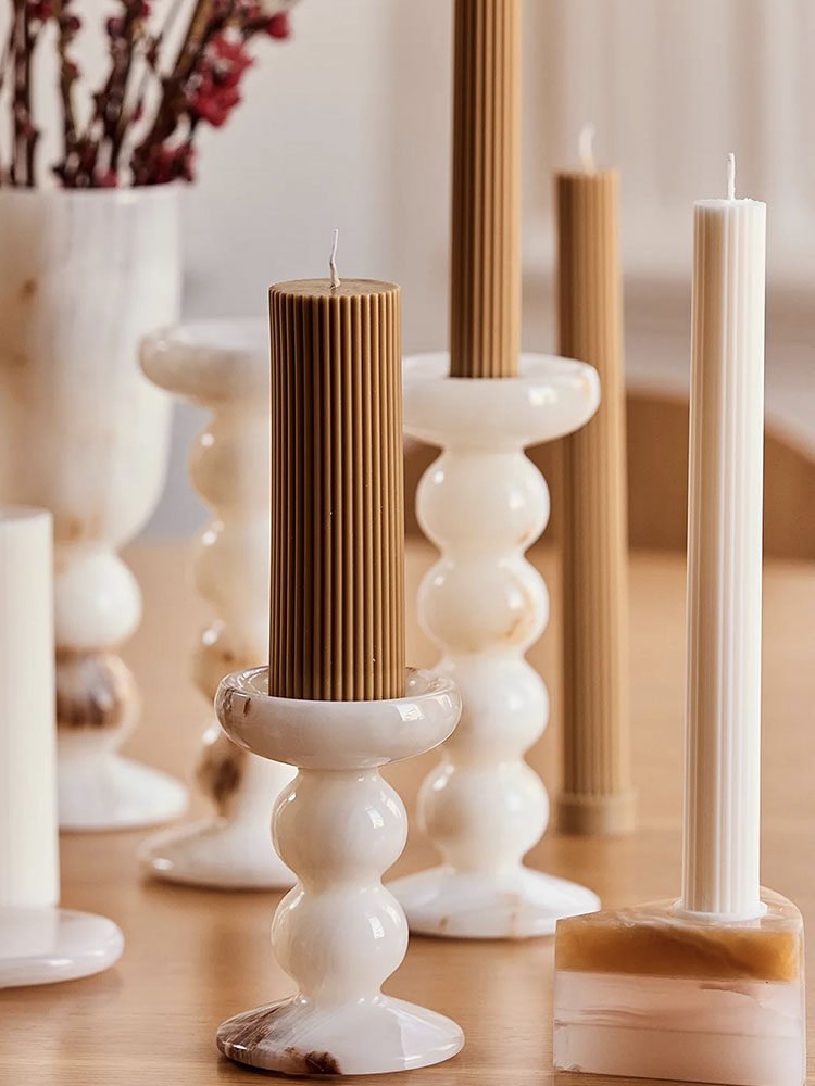 Totem soporte de velas jade