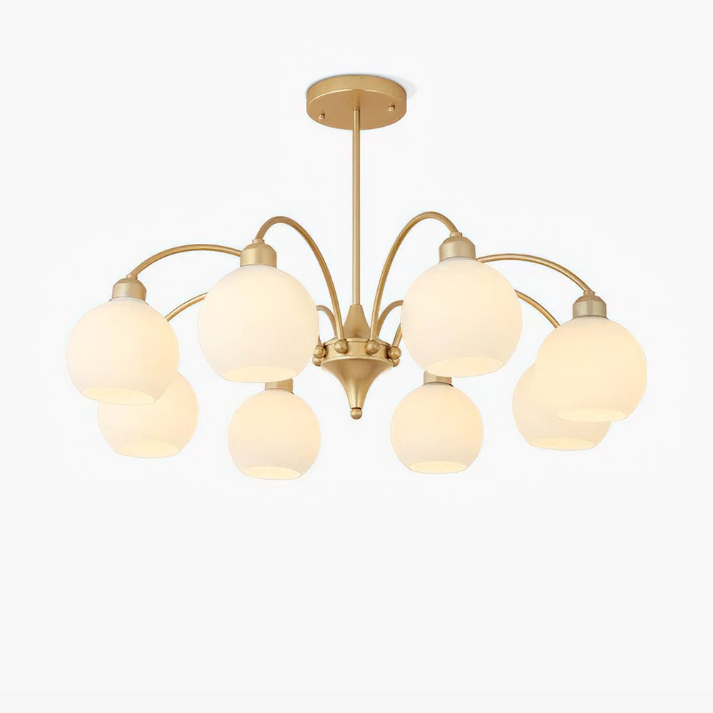 Zusk lámpara de araña esculpida en vidrio dorado moderna 8-Light