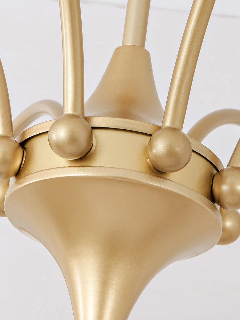 Zusk lámpara de araña esculpida en vidrio dorado moderna 8-Light