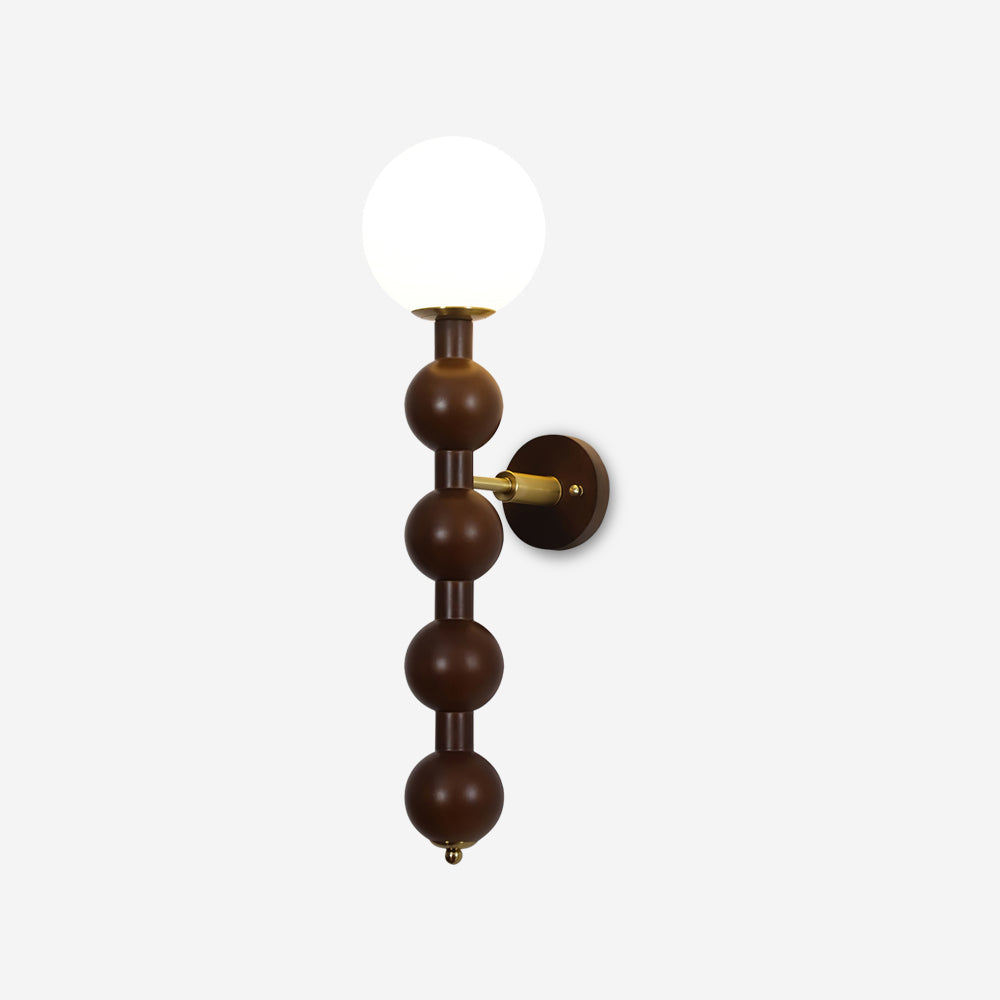 Aplique de pared Gourd en madera, metal y vidrio estilo moderno