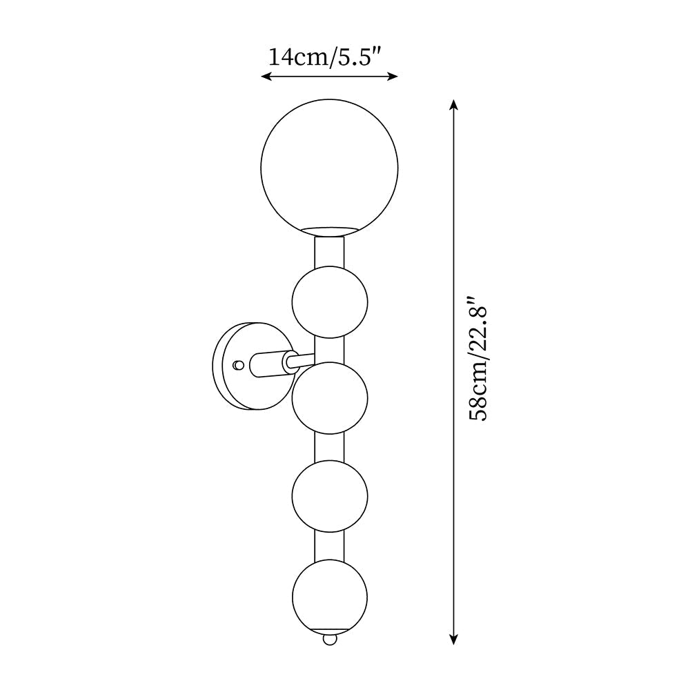Aplique de pared Gourd en madera, metal y vidrio estilo moderno