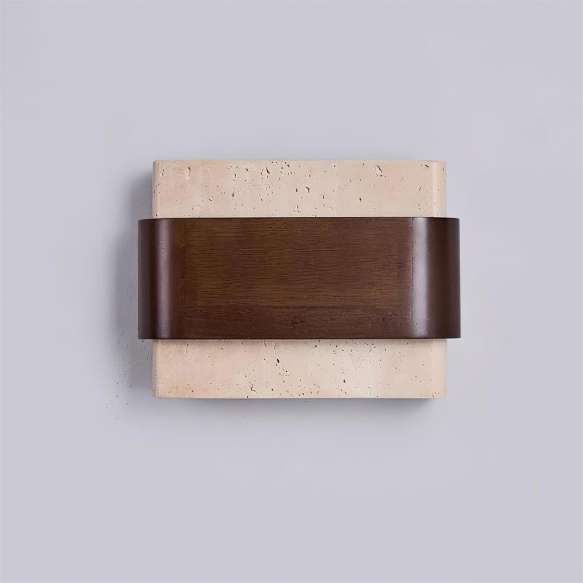 Valeneria aplique de pared travertino con acabado en madera Arco