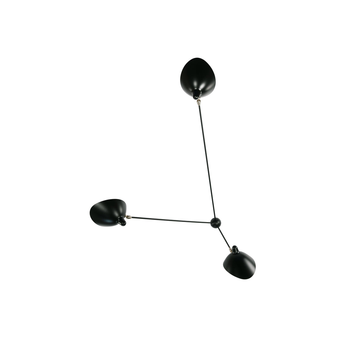Elaoraine lámpara de techo tres brazos negra escultórica