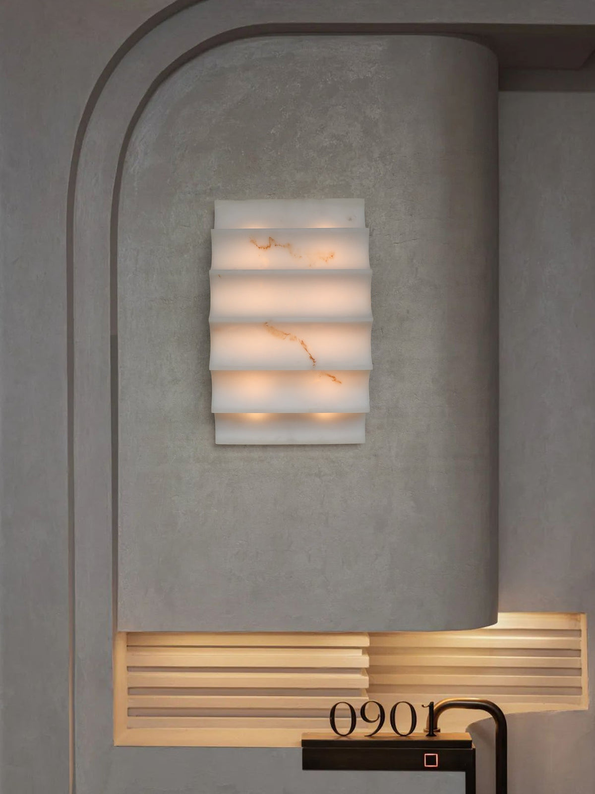 Dolax aplique de pared con paneles de alabastro en capas