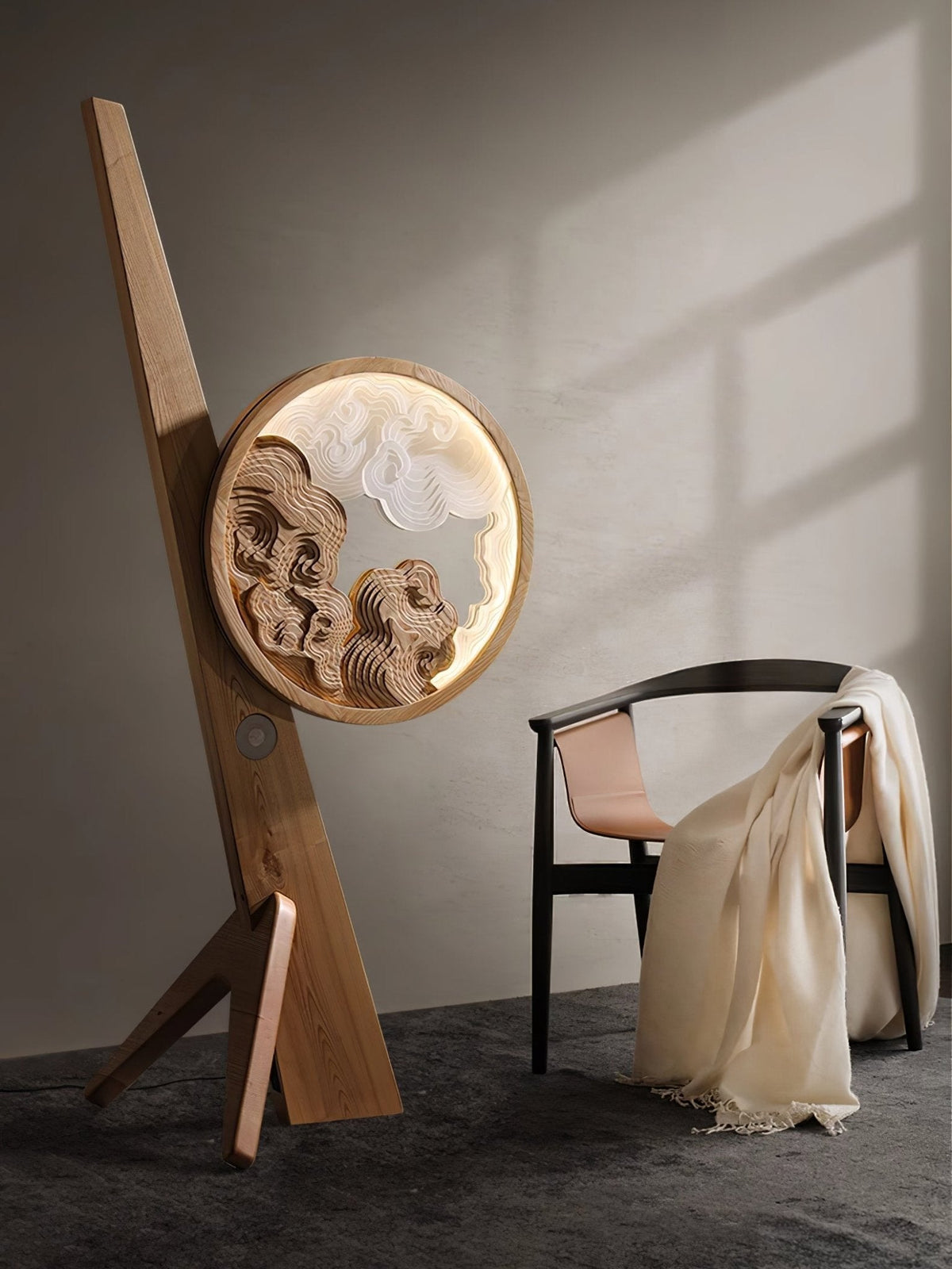 Cunoreth lámpara de mesa rústica de madera