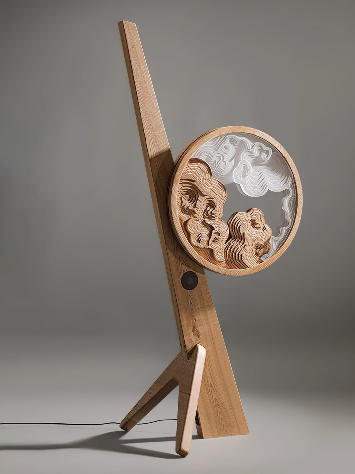 Cunoreth lámpara de mesa rústica de madera