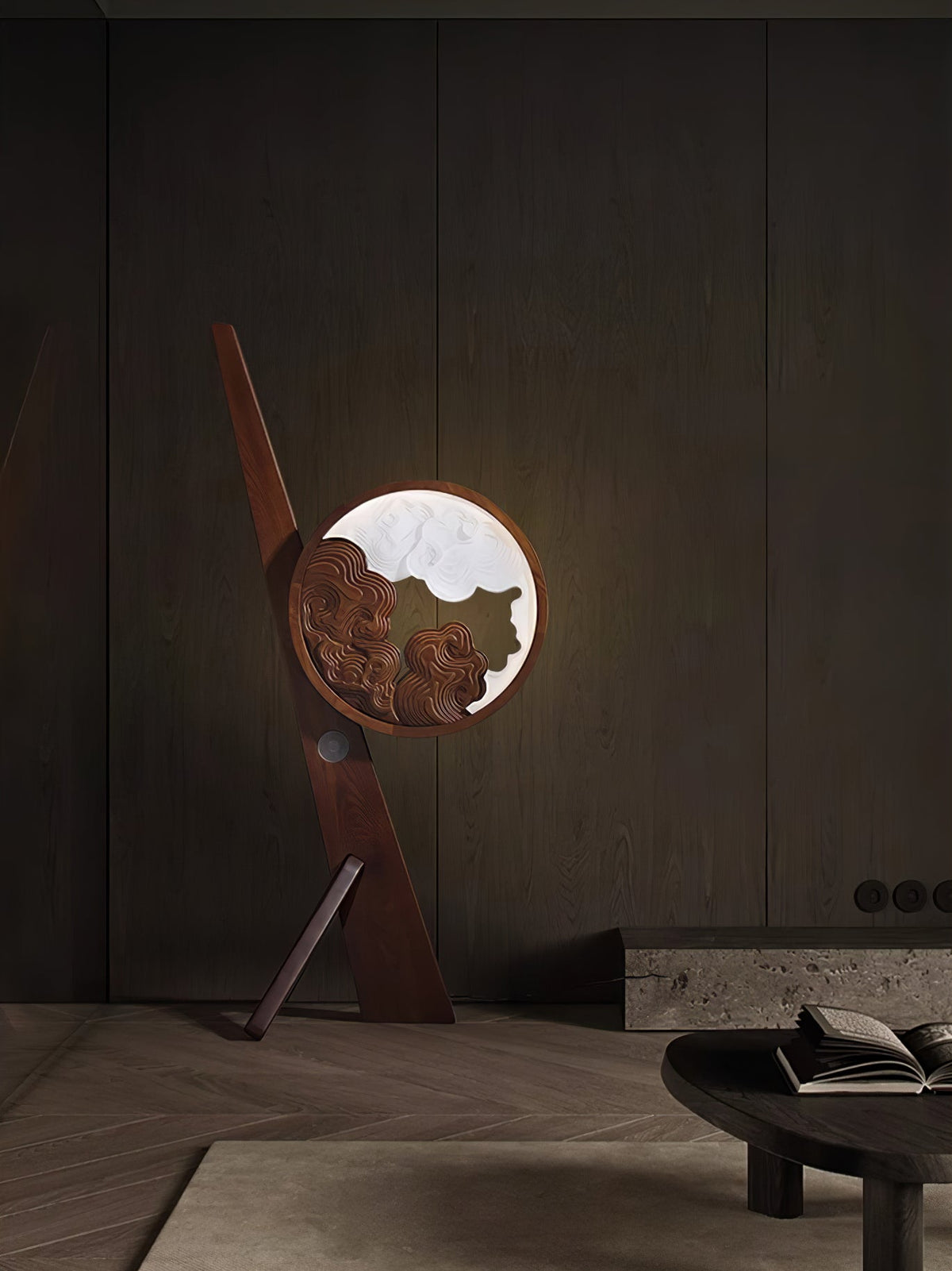 Cunoreth lámpara de mesa rústica de madera