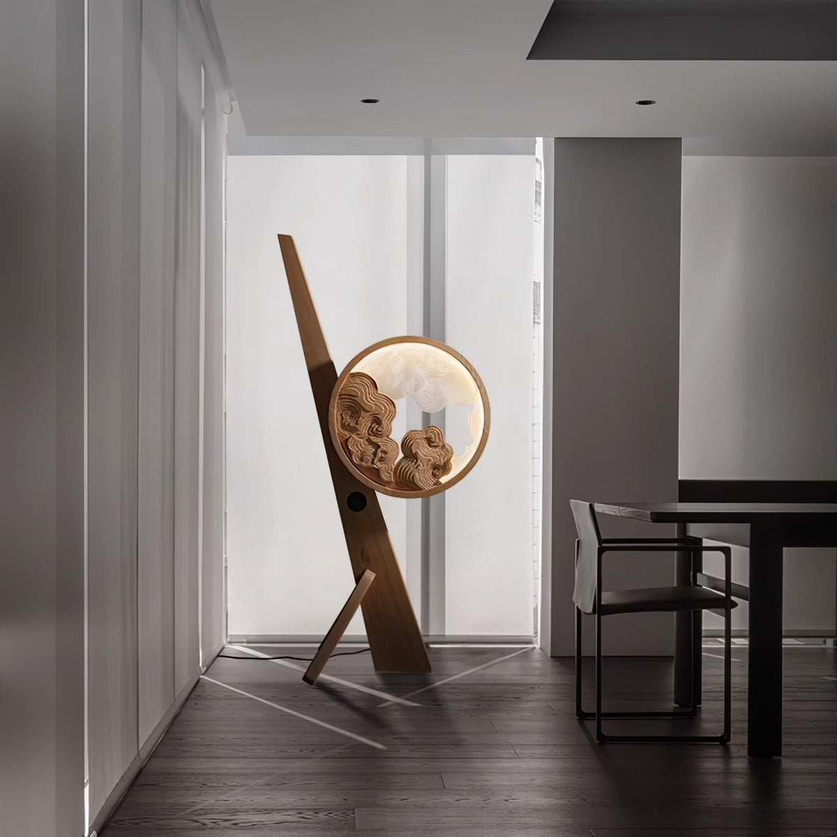 Cunoreth lámpara de mesa rústica de madera