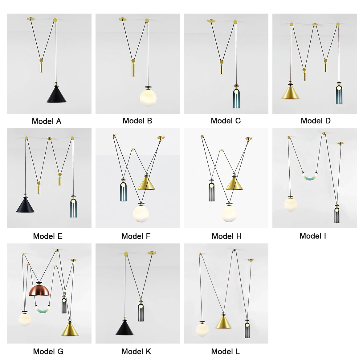 Noro lámpara colgante Multi-Forma Ajustable