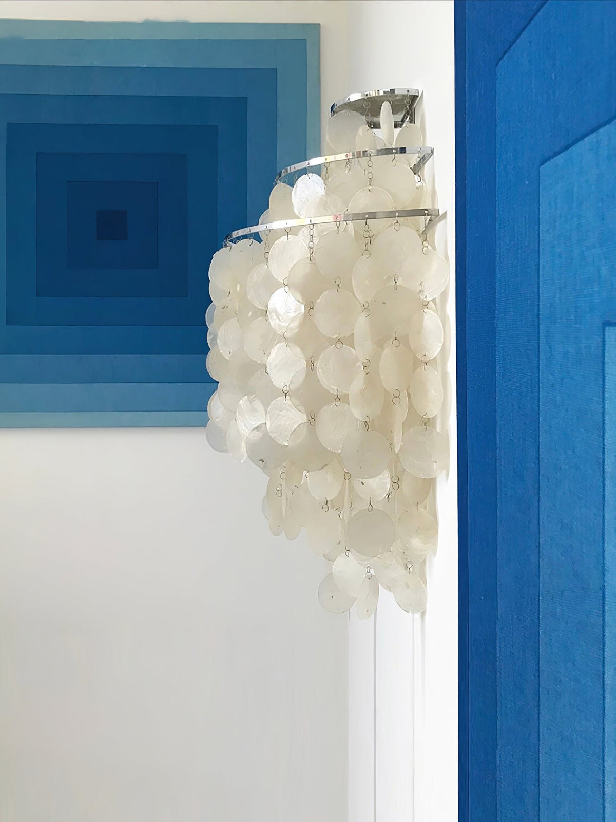 Aplique de pared postmoderno de lujo con cascada de concha