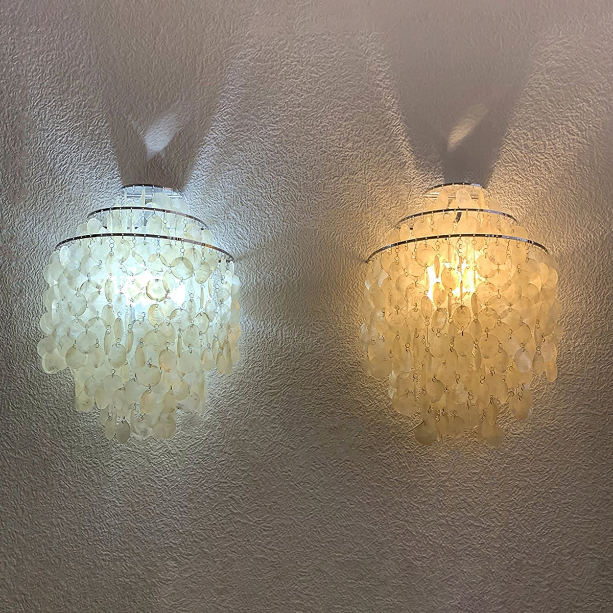 Aplique de pared postmoderno de lujo con cascada de concha