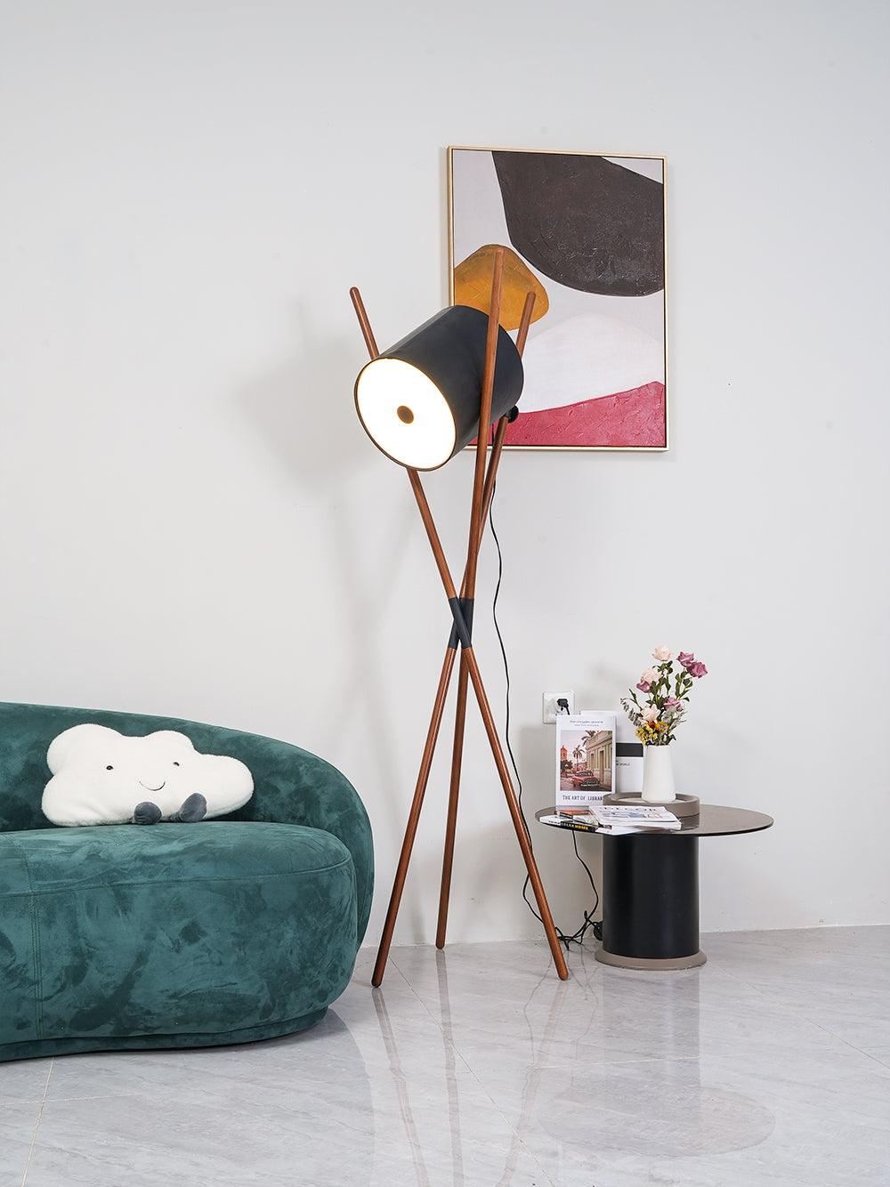 Syloena lámpara de pie contemporánea de madera