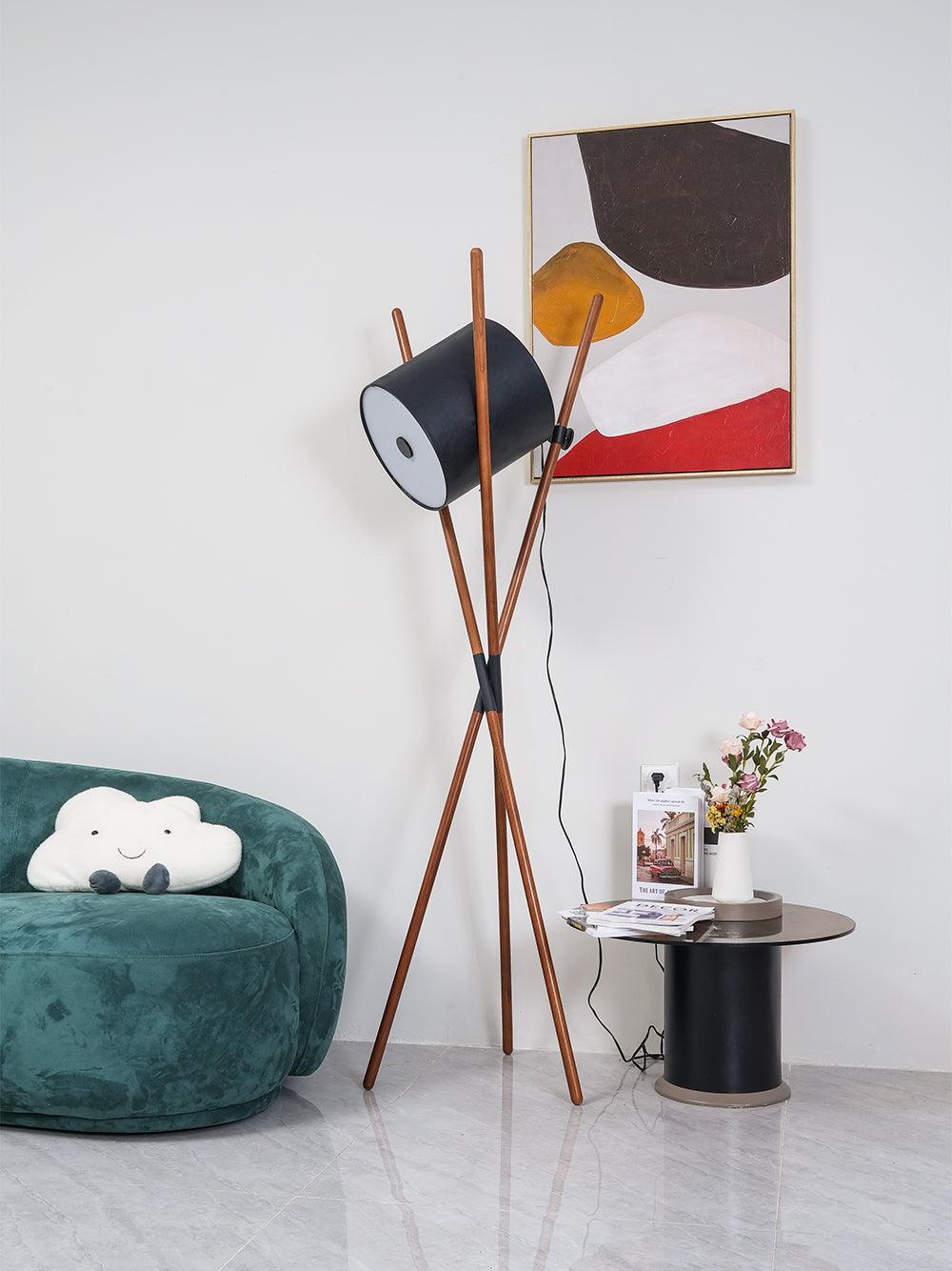 Syloena lámpara de pie contemporánea de madera