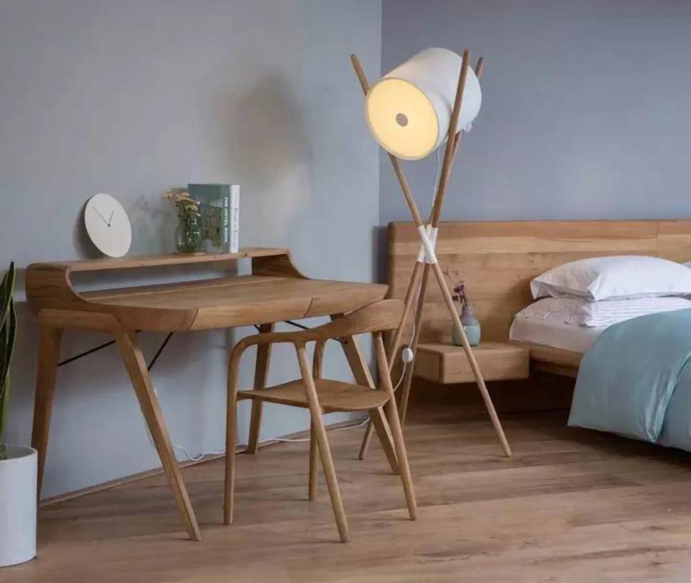 Syloena lámpara de pie contemporánea de madera