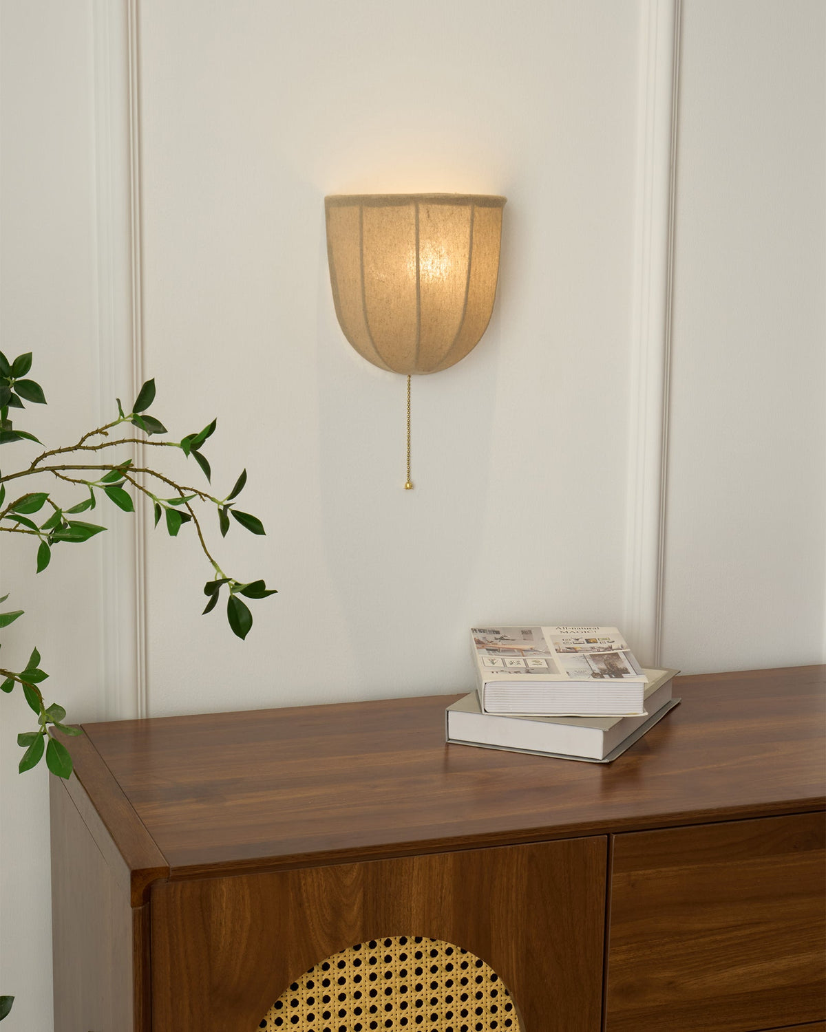 Griswold aplique de pared con tejido lino natural