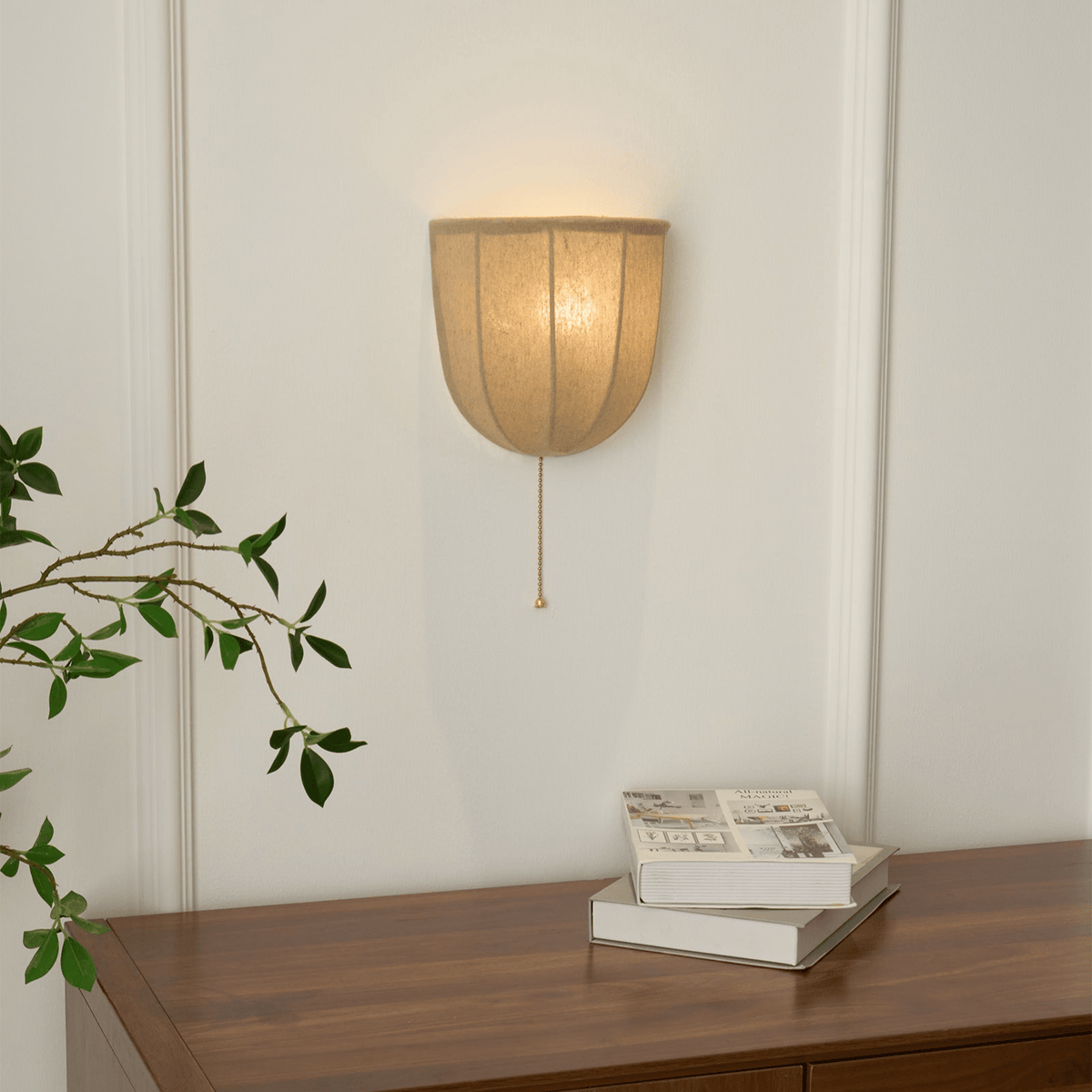 Griswold aplique de pared con tejido lino natural