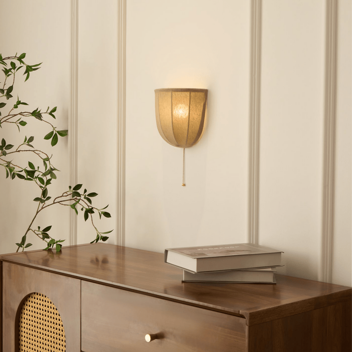Griswold aplique de pared con tejido lino natural