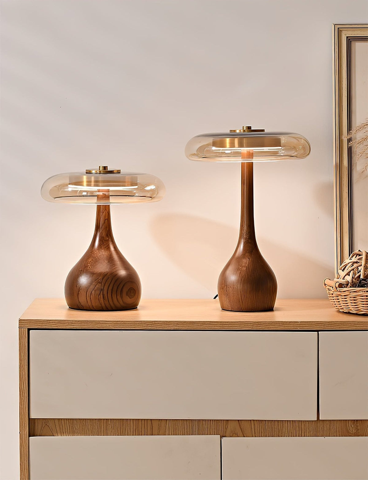 Bux lámpara de mesa moderna de madera