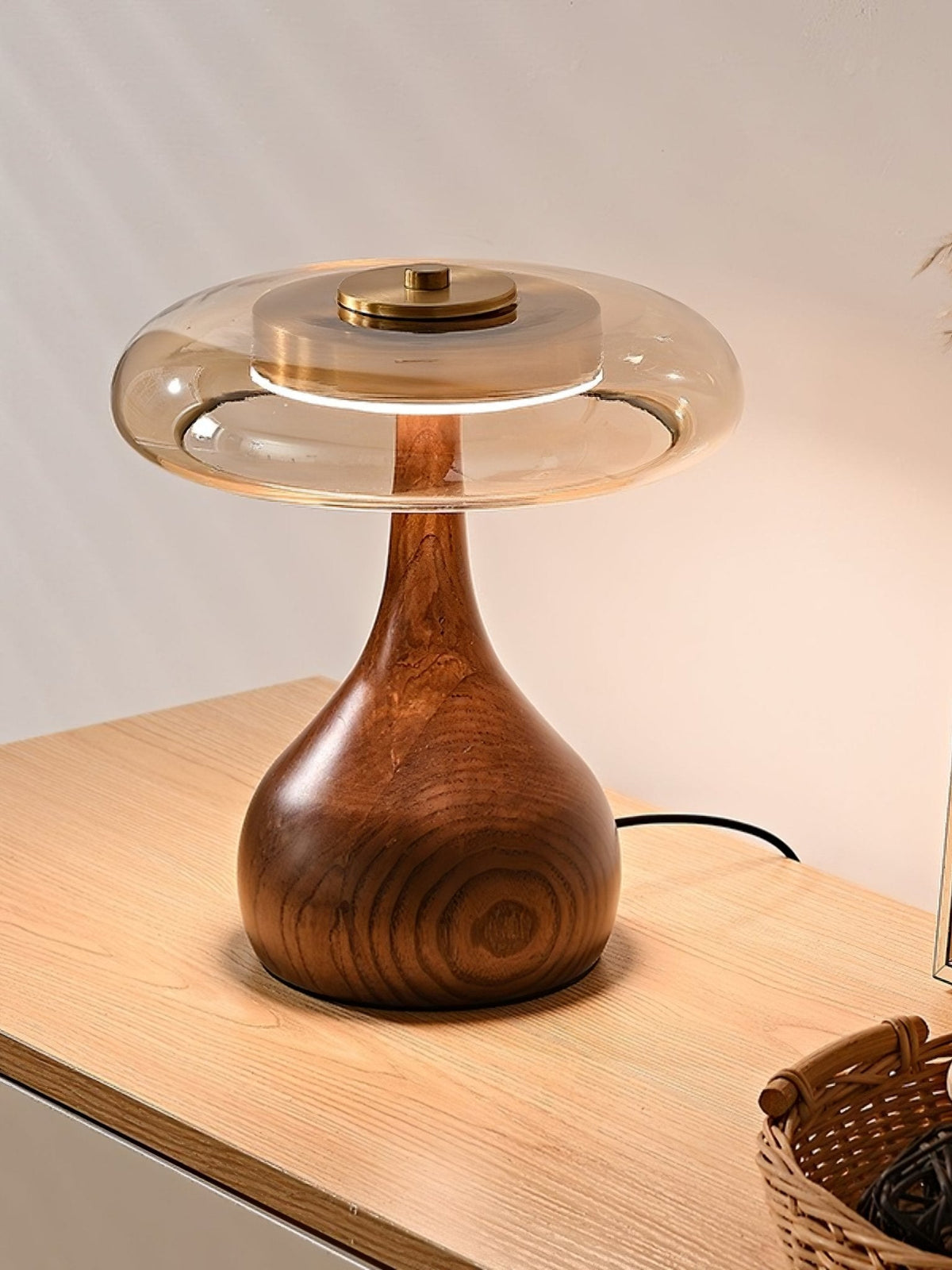 Bux lámpara de mesa moderna de madera