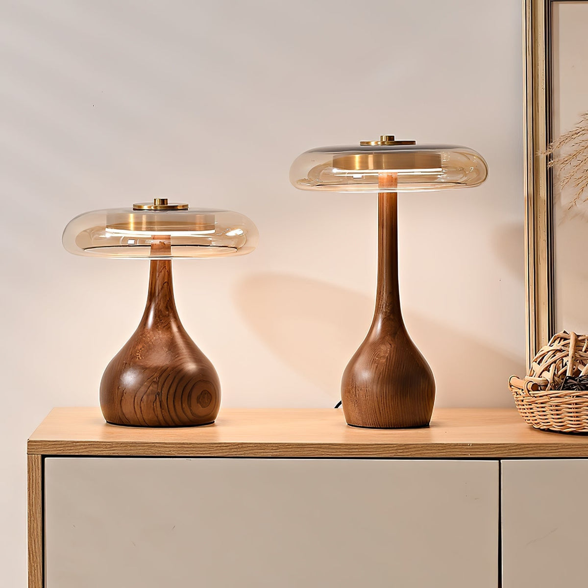Bux lámpara de mesa moderna de madera