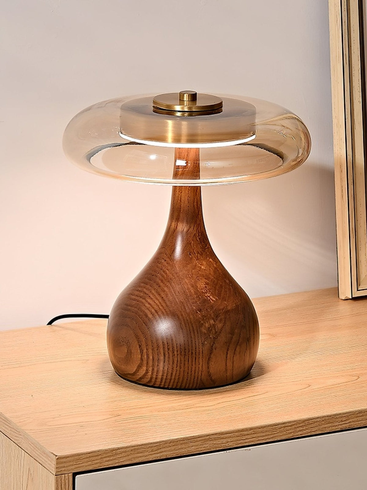 Bux lámpara de mesa moderna de madera