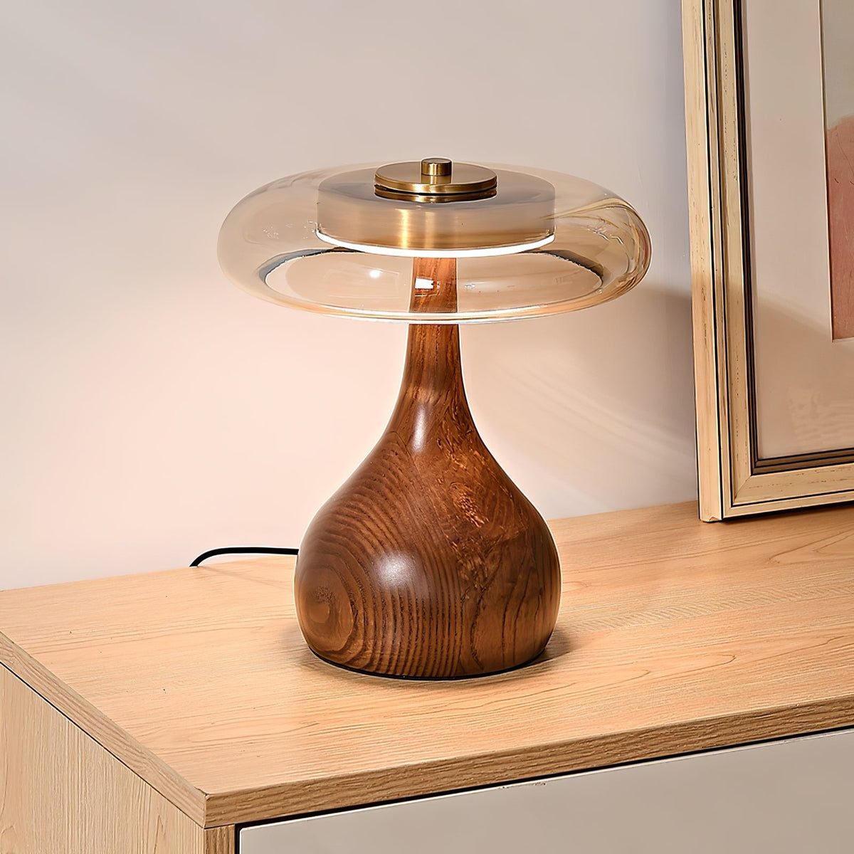 Bux lámpara de mesa moderna de madera
