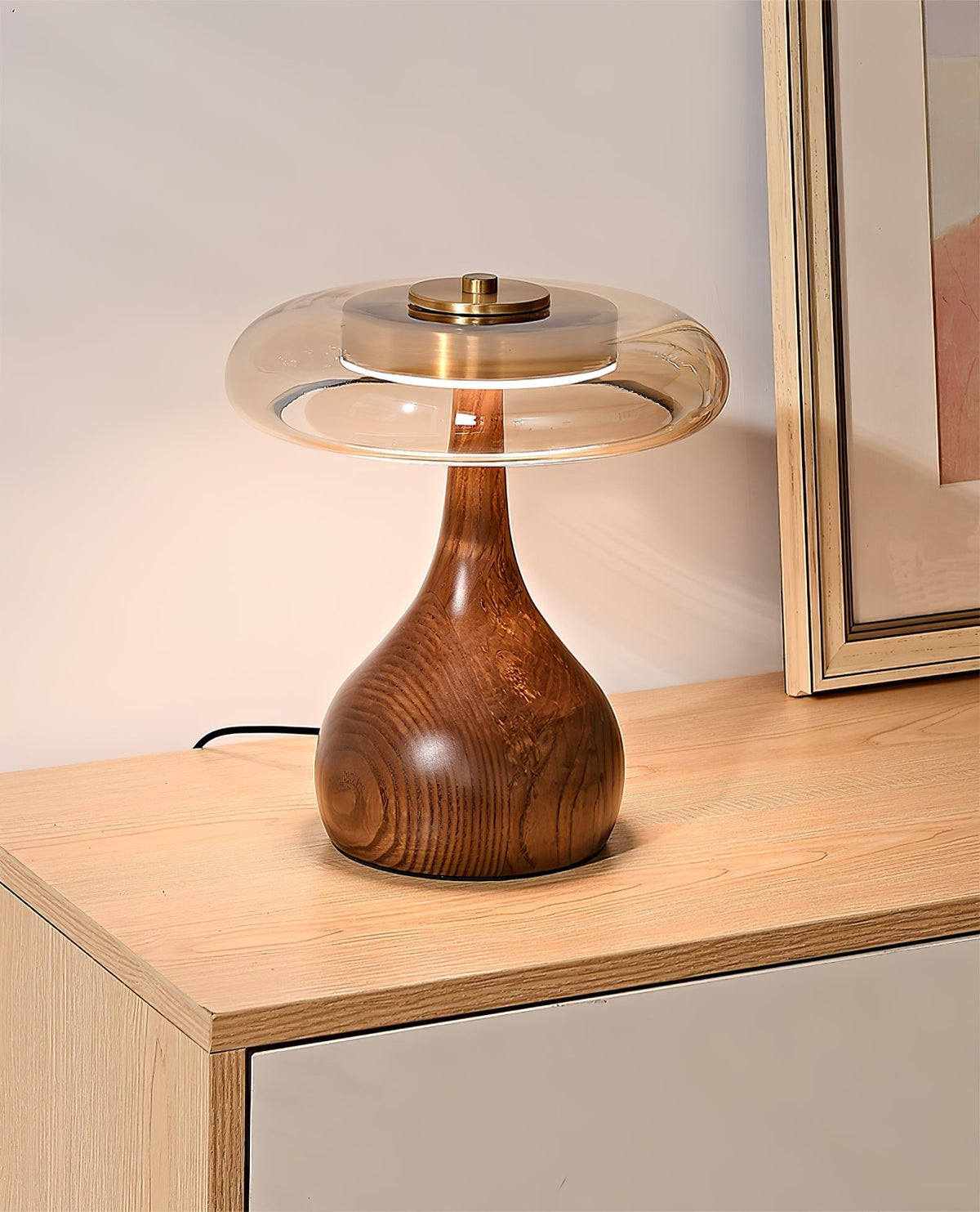 Bux lámpara de mesa moderna de madera