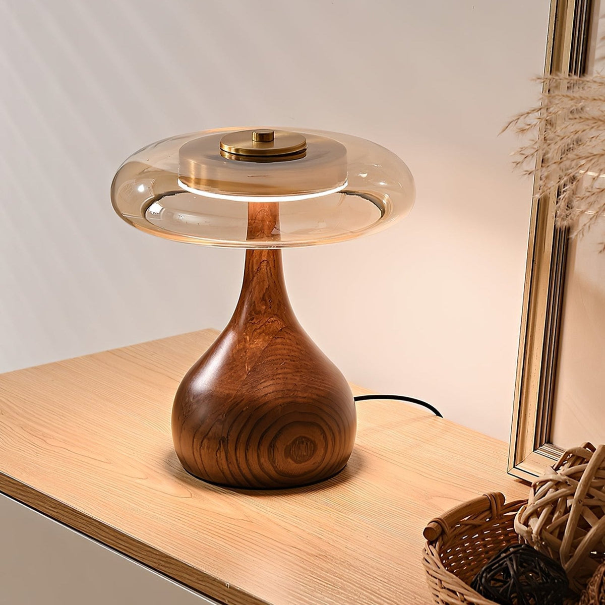 Bux lámpara de mesa moderna de madera