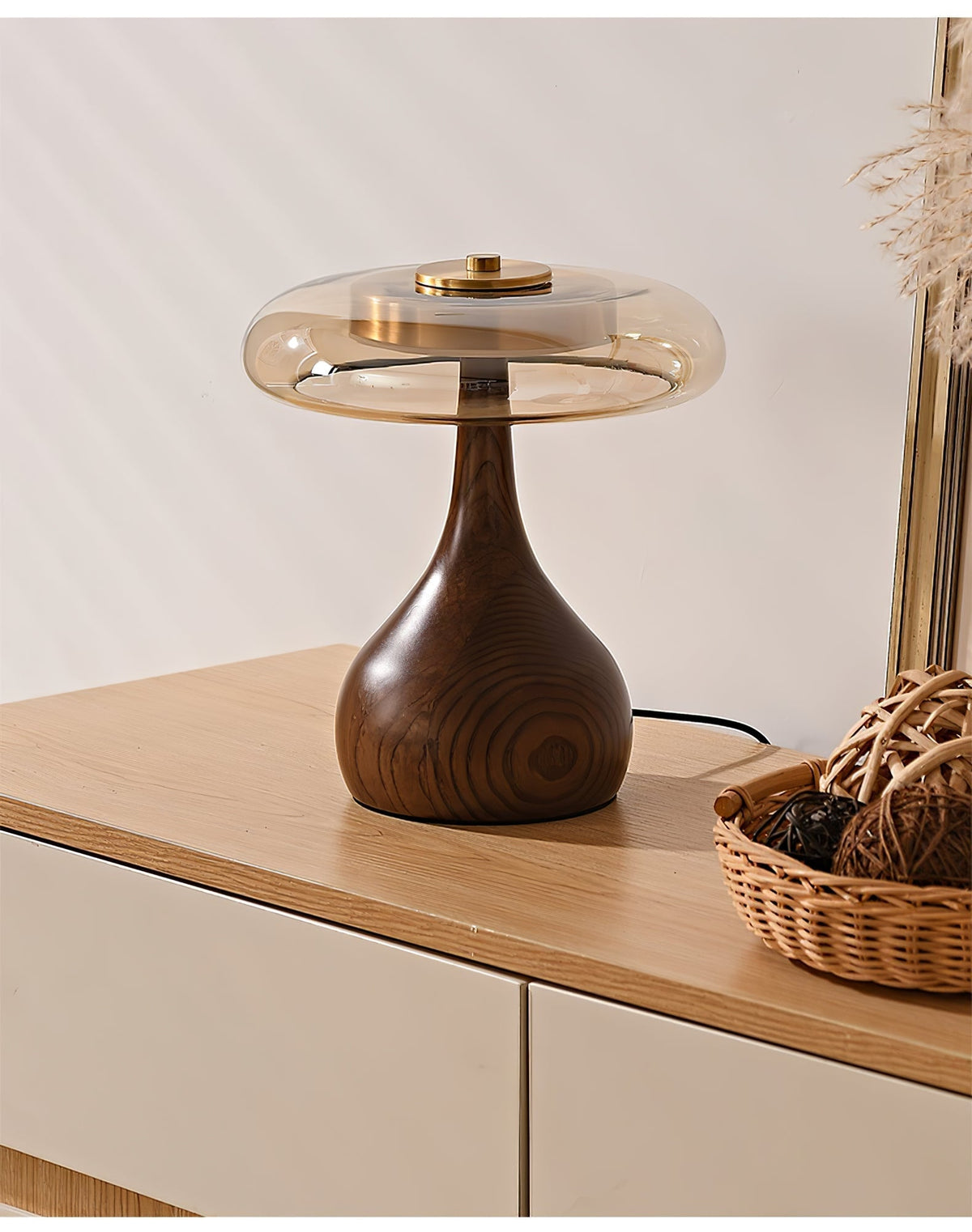 Bux lámpara de mesa moderna de madera