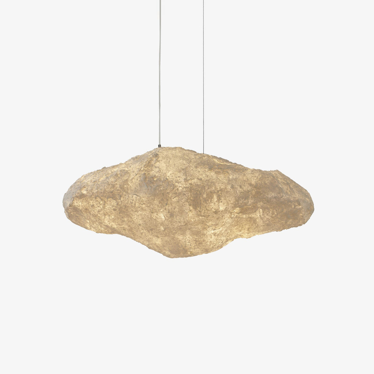 Elliros lámpara colgante de pasta de papel natural texturizada