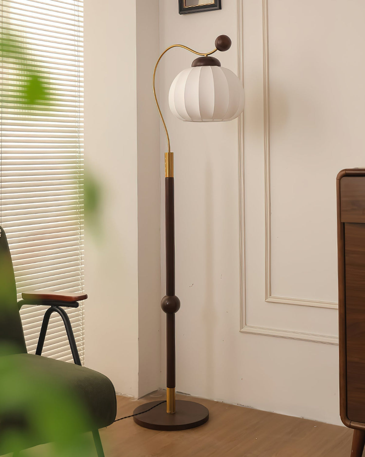 Devenor lámpara de pie de madera de seda