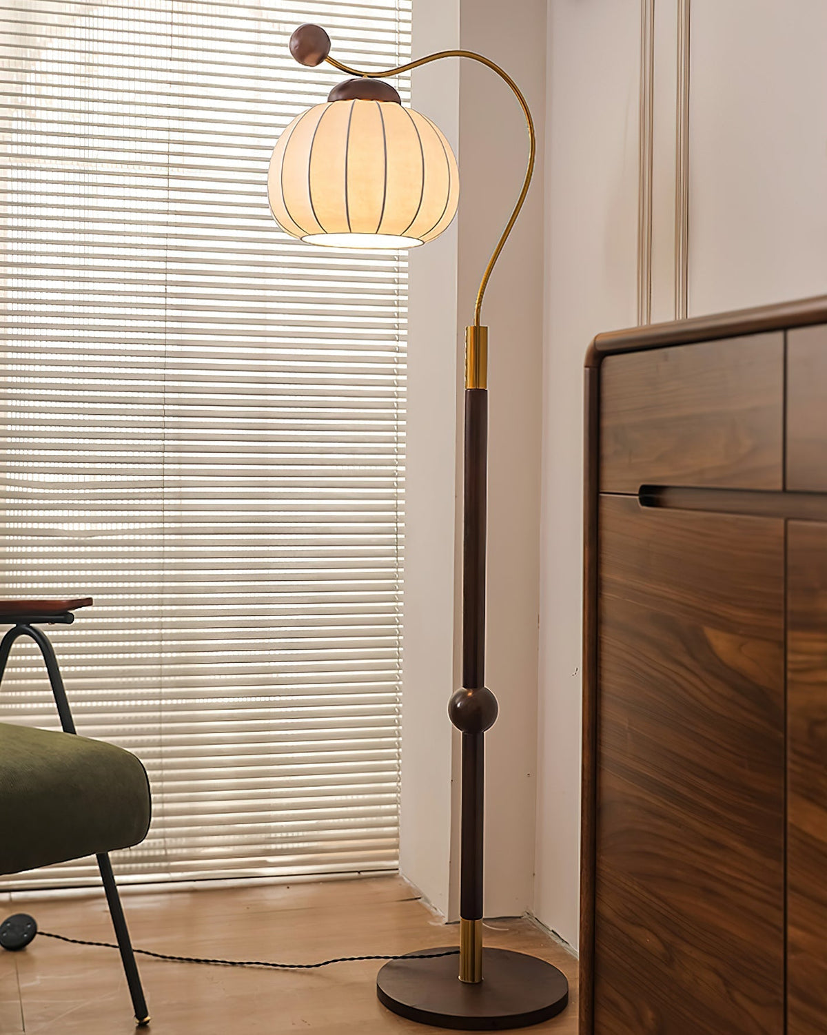 Devenor lámpara de pie de madera de seda