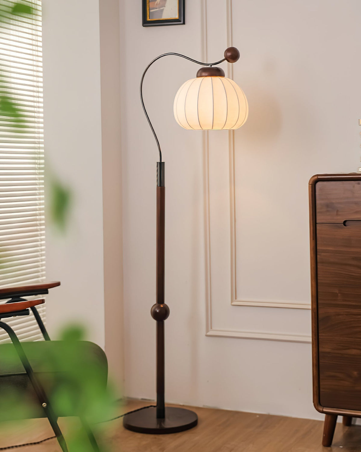 Devenor lámpara de pie de madera de seda