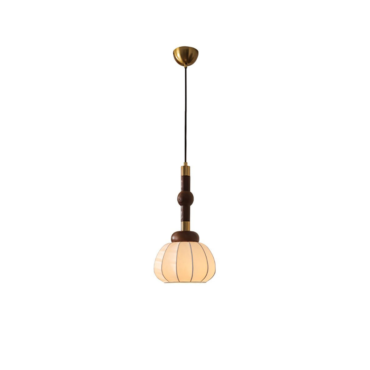 Livenor lámpara colgante de seda y madera escandinava