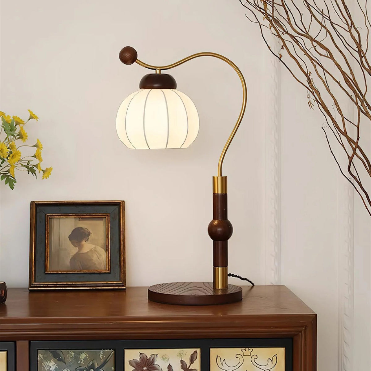 Zyran lámpara de mesa Silk madera