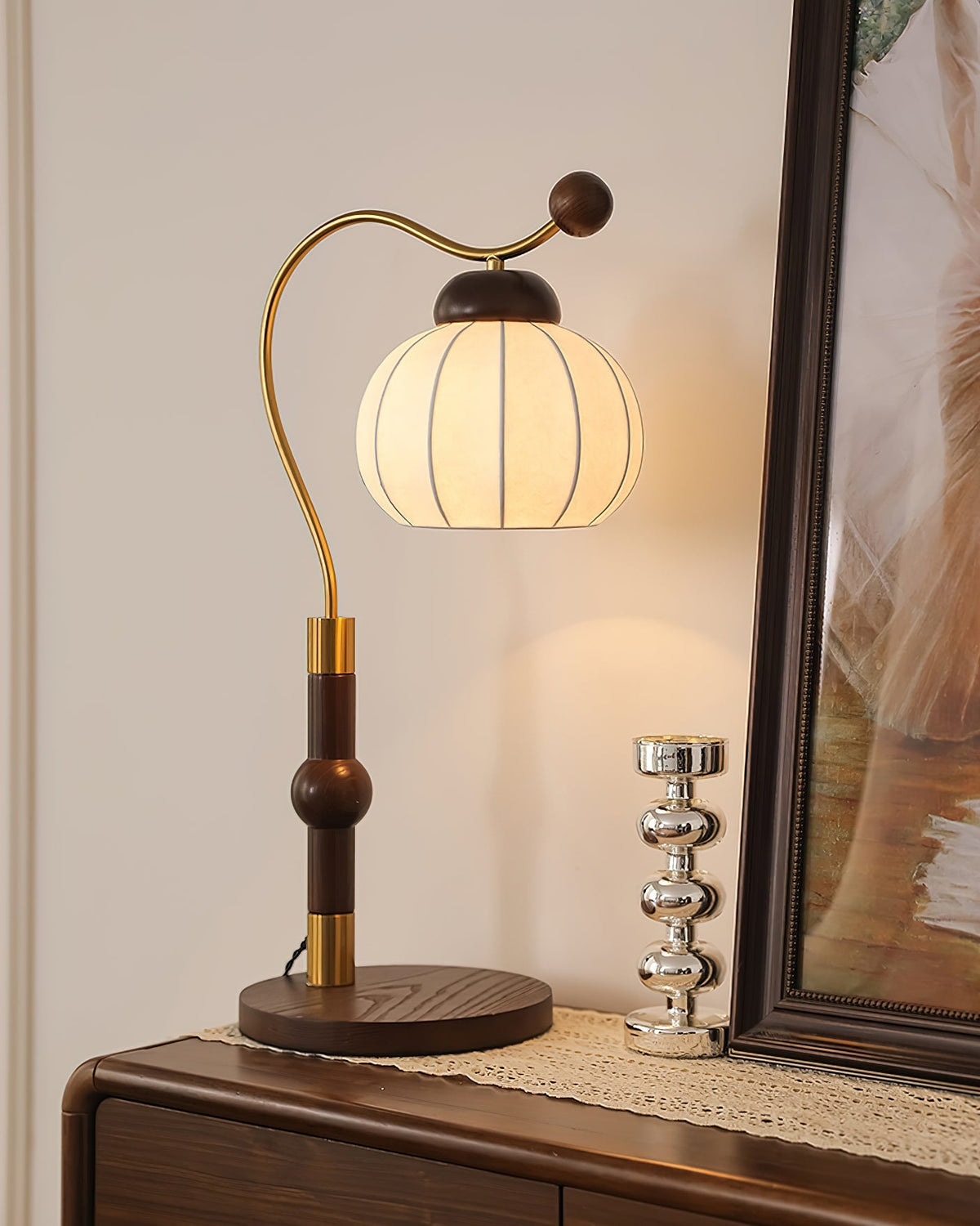 Zyran lámpara de mesa Silk madera