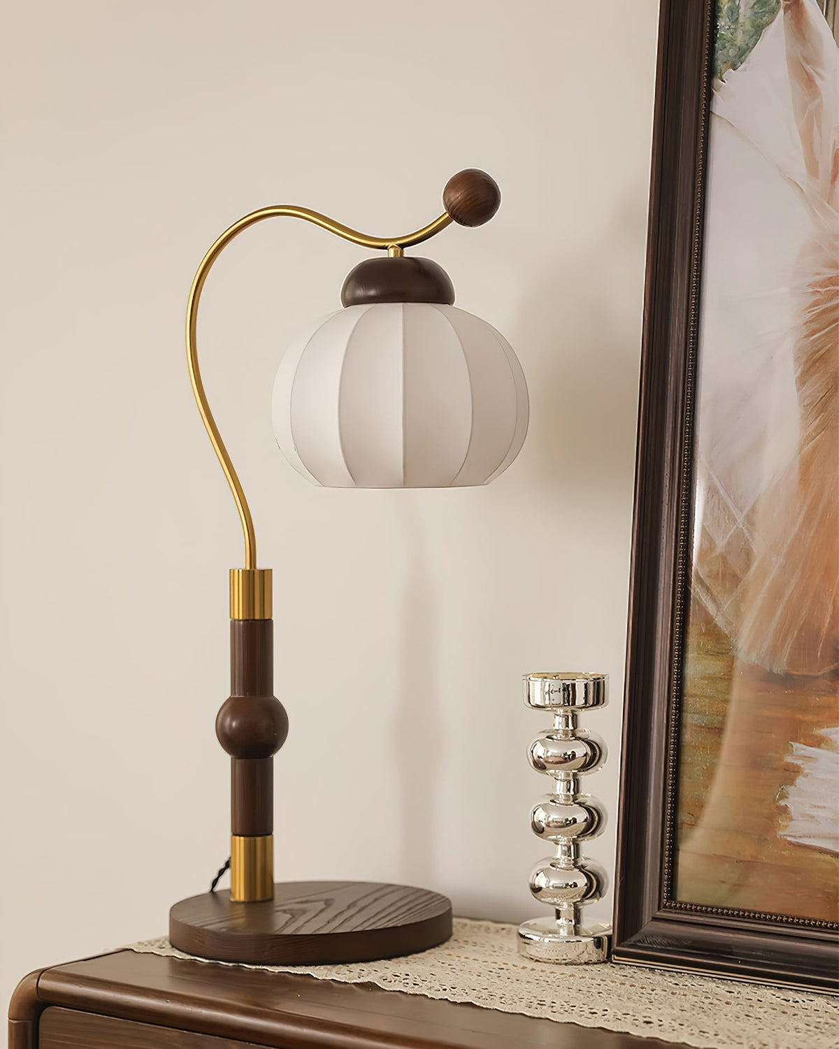 Zyran lámpara de mesa Silk madera