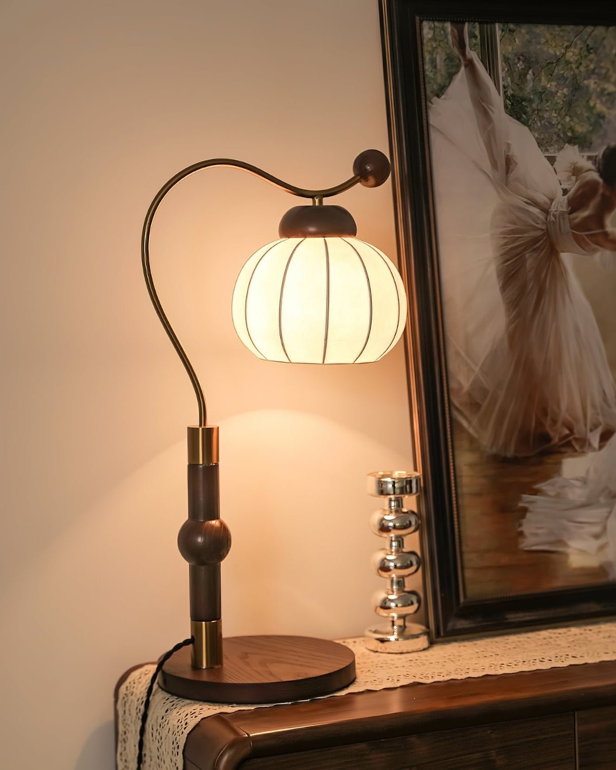 Zyran lámpara de mesa Silk madera