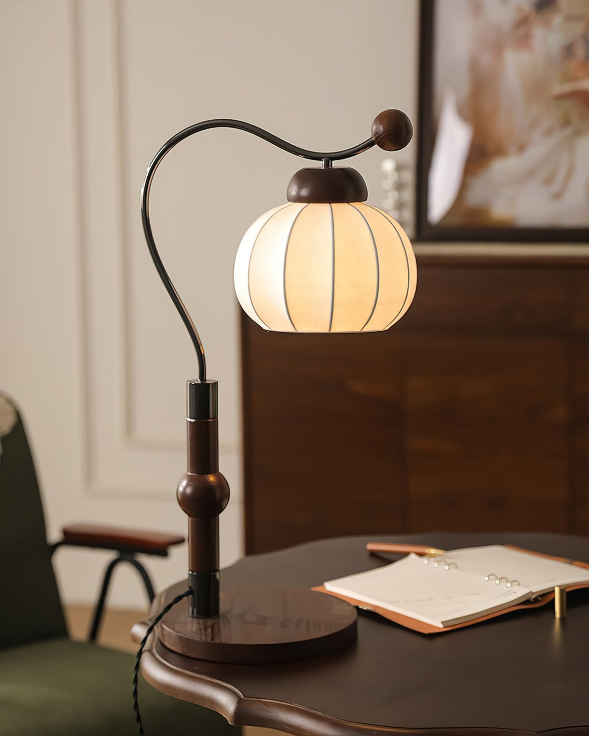 Zyran lámpara de mesa Silk madera