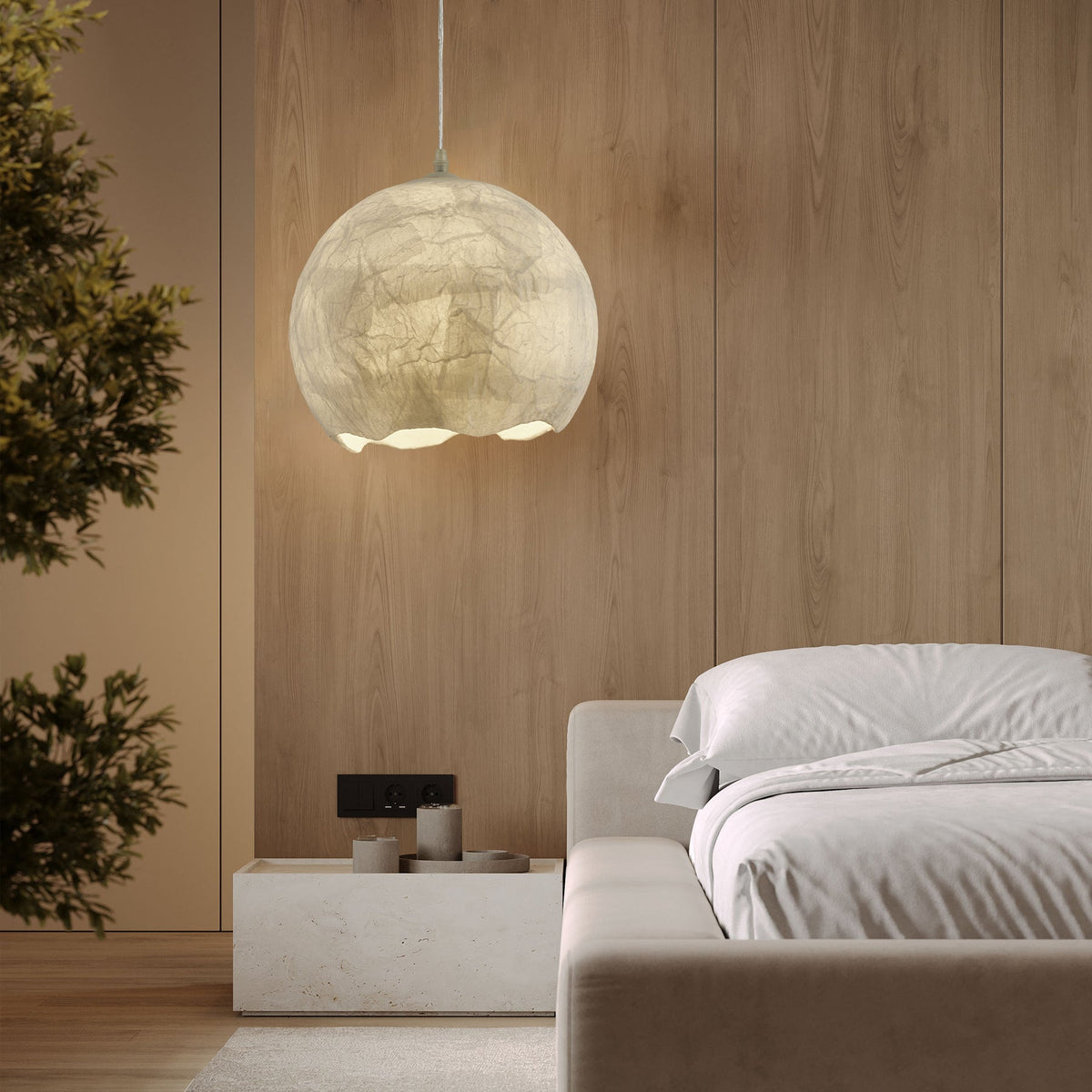 Nest lámpara colgante de seda orgánica