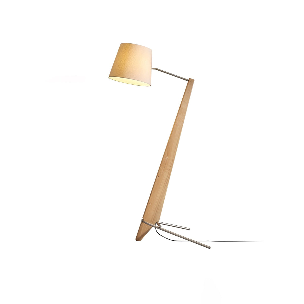 Vyran lámpara de pie de madera y tejido