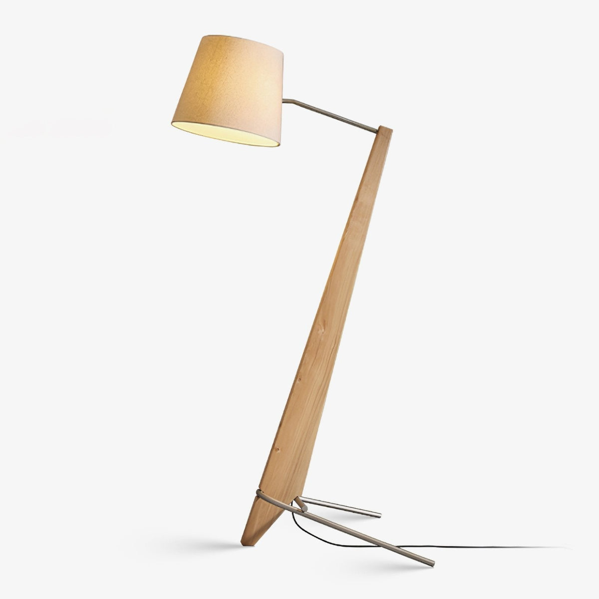 Vyran lámpara de pie de madera y tejido