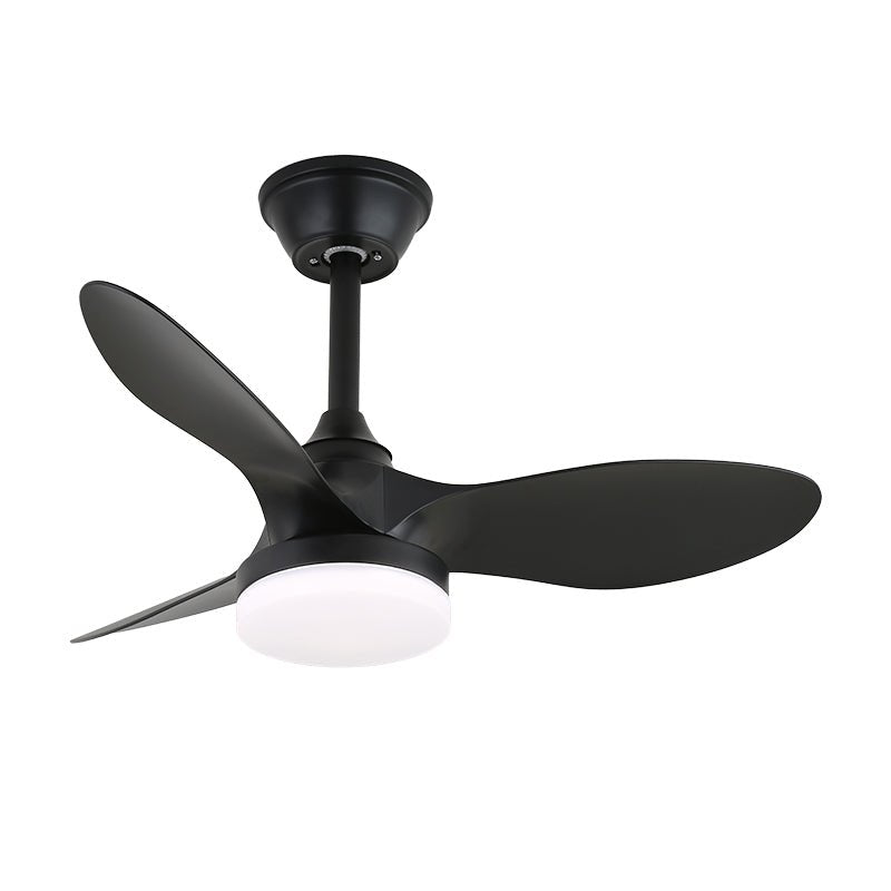 Elvelira ventilador de techo con luz minimalista negro madera