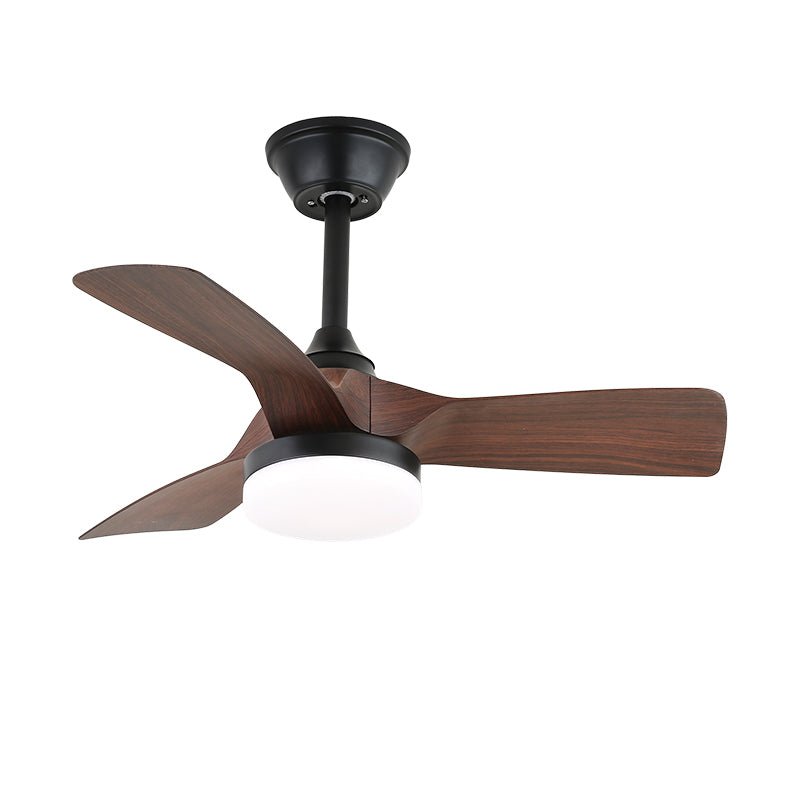 Elvelira ventilador de techo con luz minimalista negro madera