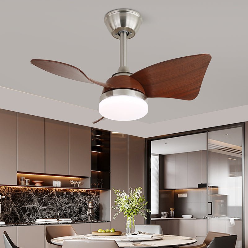Elvelira ventilador de techo con luz minimalista negro madera