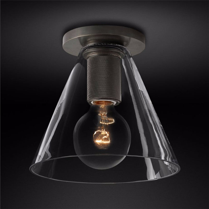 Elthyn lámpara de techo cono de vidrio latón minimalista industrial