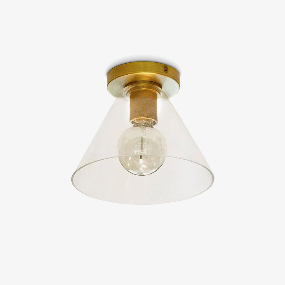 Elthyn lámpara de techo cono de vidrio latón minimalista industrial
