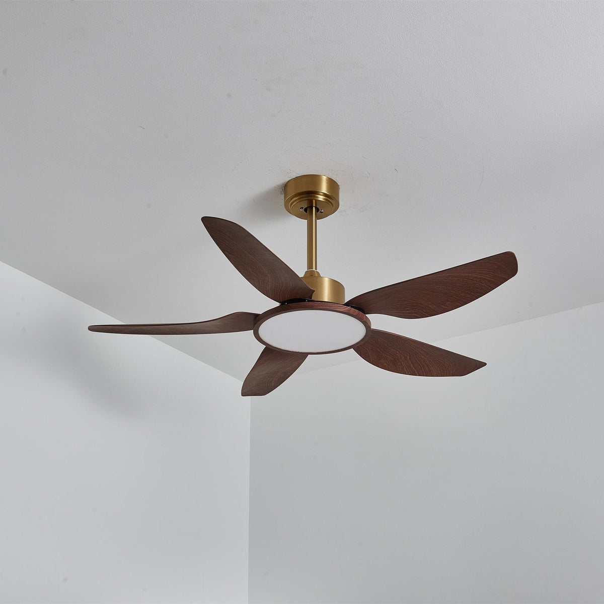 Sylenel ventilador de techo con luz moderno de madera y latón