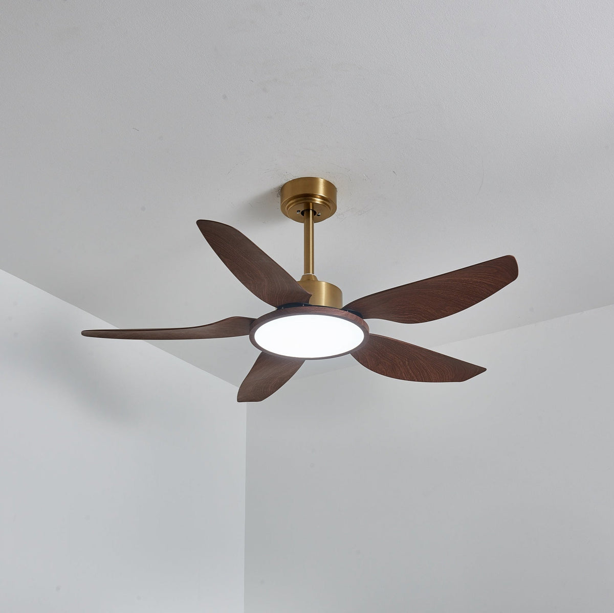 Sylenel ventilador de techo con luz moderno de madera y latón