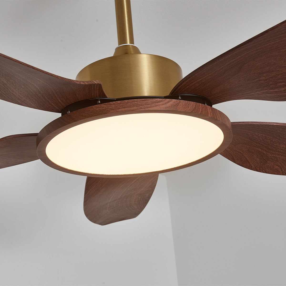 Sylenel ventilador de techo con luz moderno de madera y latón